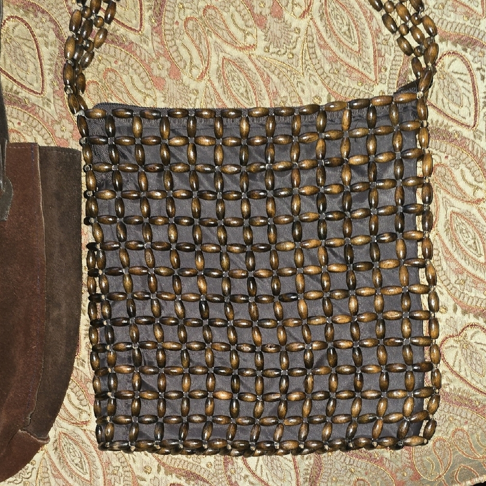 70s Vintage Brown and Tan Women's Shoulder Bags Duo Boho Hippie - Picture 3 of 16